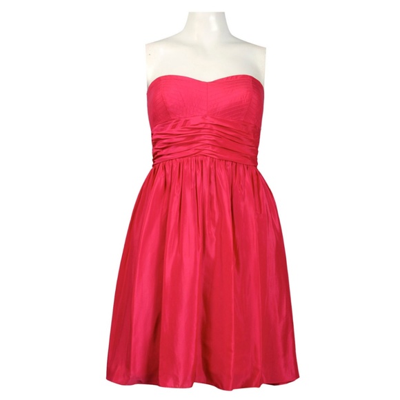 Strapless Satin Chiffon Dress (JS2X3879/Rose) - Picture 3 of 4
